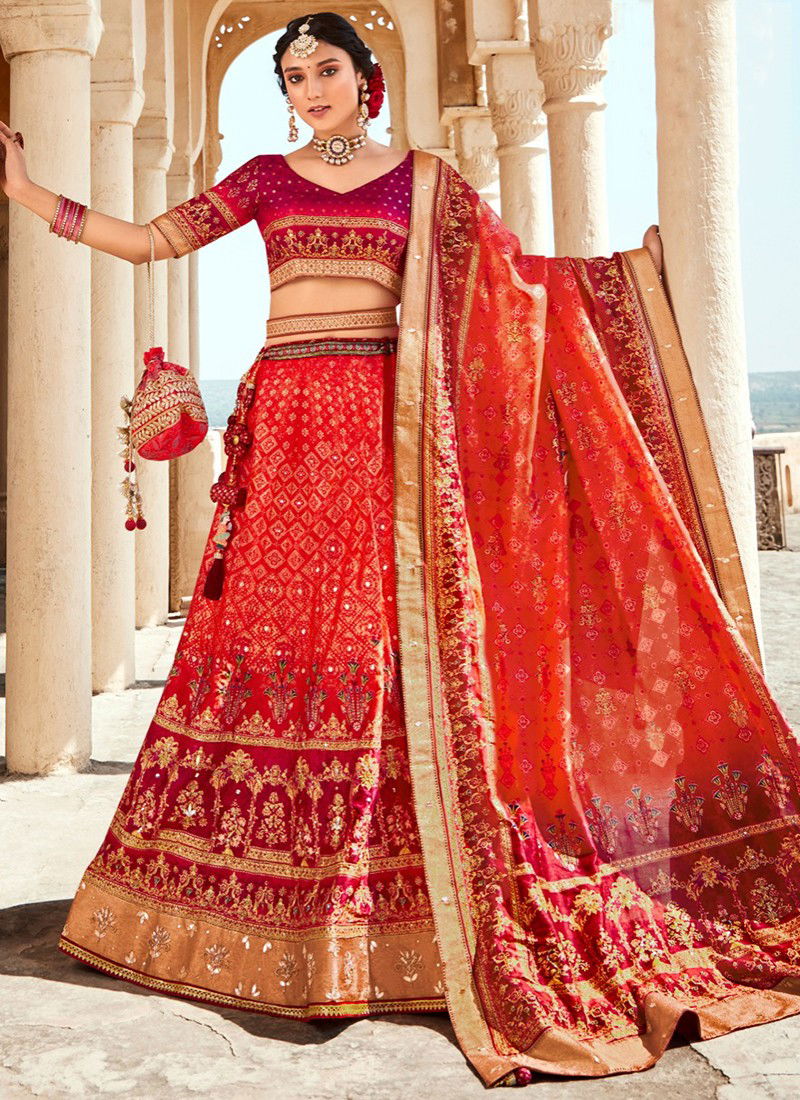 Red Colour Vrindavan Vol 31 Wedding Wear Wholesale Designer Lehenga Choli 10213