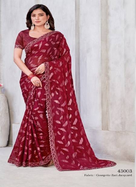 Red Colour Zaina By Mahotsav Party Wear Saree Catalog 43003