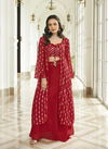 Red Colour Zainub By Shreematee Plazzo Suits Catalog 133