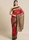 Red Designer Pinted Bhagalpuri Saree 56