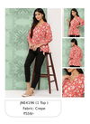 Red Janasya Party Wear Ladies Top Catalog 4196