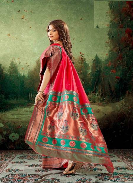 Red Kiya Paithani Silk By Rajpath Silk Saree Catalog 97003