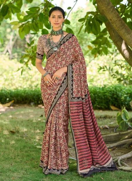 Red Multi Colour Kasak By Sr Mulmul Cotton Printed Wholesale Saree Wholesale Online 1003