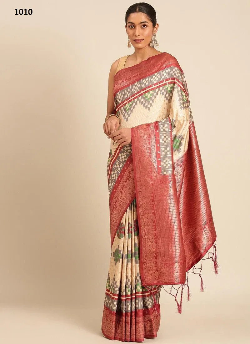 Red Multi Colour Pavitra Manthan Silk By Bunawat Saree Suppliers In India 1010