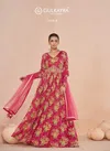 Red Multi Colour Sajni By Gulkayra Fancy Printed Wedding Wear Readymade Suits Suppliers In India 7468 B