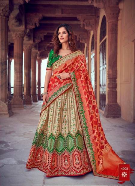 Red Multi Colour Tathstu Hit Collection Wedding Wear Silk Lehenga Wholesale Market In Surat 4908