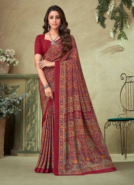 Red Multi Colour Vivanta Silk 16 By Ruchi Printed Silk Crepe Saree Wholesalers Price In Surat 21501 A