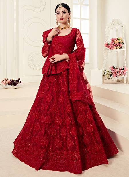 Red Elegant Alizeh Wedding Wear Soft Net Designer Heavy Party Wear and Bridal Lehenga Choli  1004C Catalog