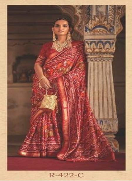 Red Patrani Vol 2 By Rewaa Silk Saree Catalog 422 C