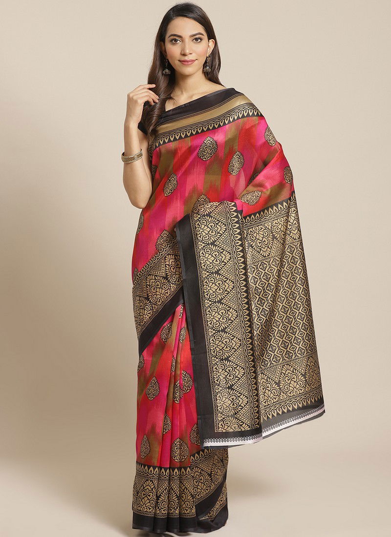 Red Pinted Bhagalpuri Saree 110