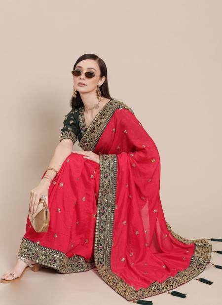 Red Radhe By Fashion Lab 1011 To 1016 Designer Sarees Catalog 1016