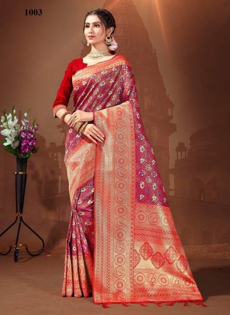Red Ruchi By Sangam Wedding Saree Catalog 1003