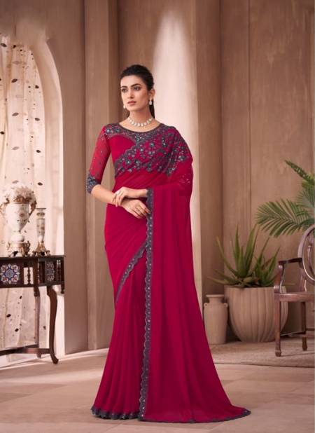 Red Sandalwood By TFH Party Wear Sarees Catalog 1107