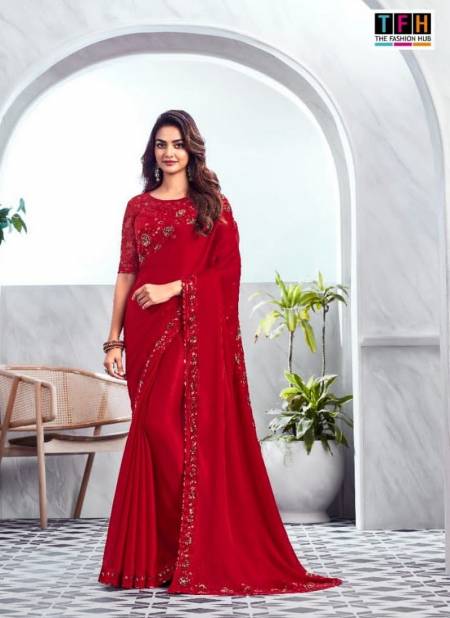 Red Silver Screen Vol 19 By Tfh Heavy Designer Party Wear Sarees Wholesale Suppliers In India 29001