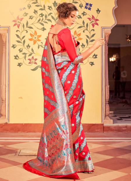 Red Stuti Silk Rajpath Colors Wholesale Banarasi Silk Sarees Catalog 115004
