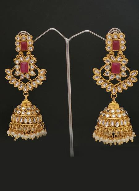 Red Traditional Wear Designer 150 To 161 Earrings Catalog 158