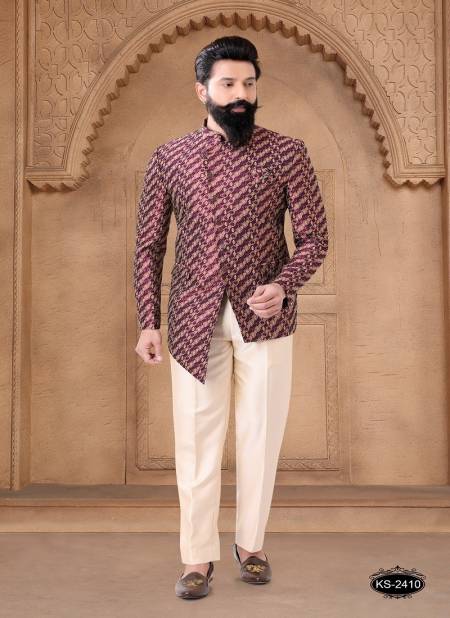 Redish Orange Colour 1632 Designer Party Wear Mens Jodhpuri Suits Wholesalers In Delhi 1632-KS 2410