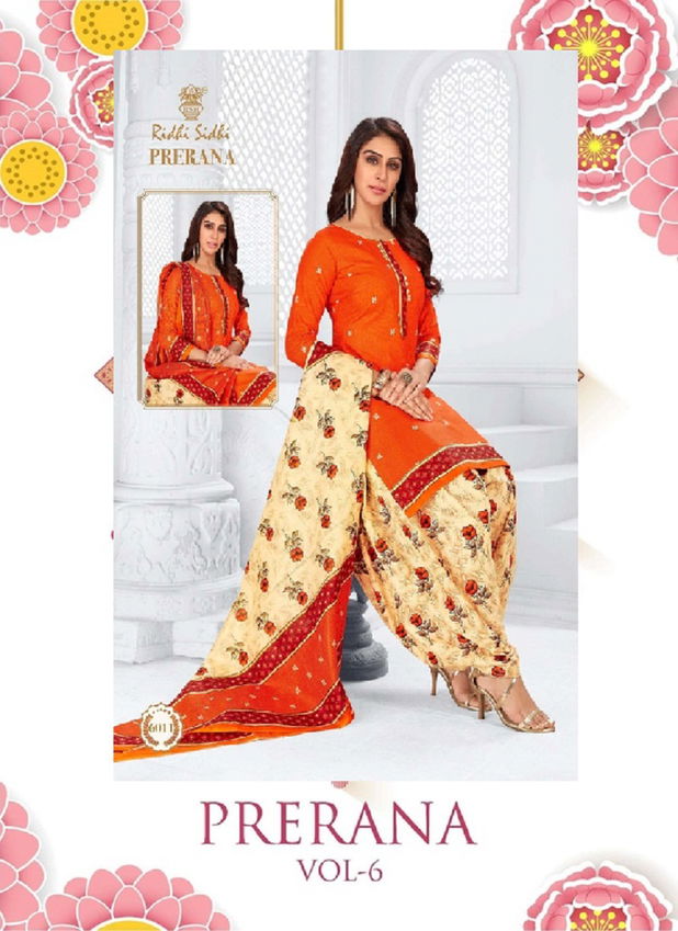 Ridhi Sidhi Prerana Vol-6 Latest Designer Printed Cotton Dress Material Collection