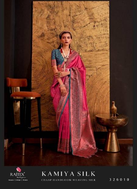 Rose Pink Colour Kamiya Silk By Rajtex Silk Designer Saree Catalog 326010