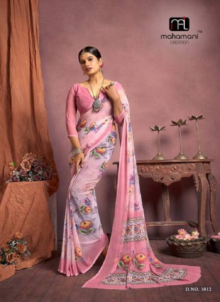 Rose Pink Colour Lavanya By Mahamani Creation Printed New Exclusive Daily Wear Saree Suppliers In India 1012