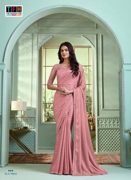 Rose Pink Colour Salsa Style 3 By TFH Party Wear Designer Sarees Wholesale Clothing Suppliers In India SLS-7804