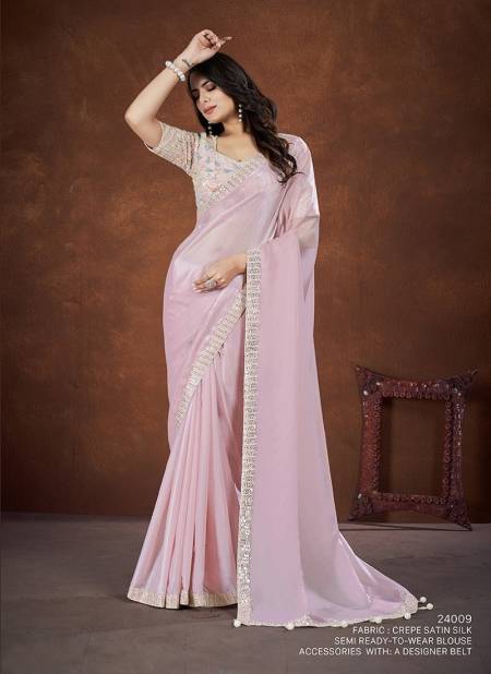 Rose Pink Colour Shah Saki 24000 Mahotsav New Designer Wear Saree Suppliers in India 24009