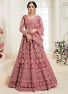 Rose Pink Elegant Soft Net with Silk Satin Alizeh Wedding Wear Designer Heavy Party Wear and Bridal Lehenga Choli  1002A