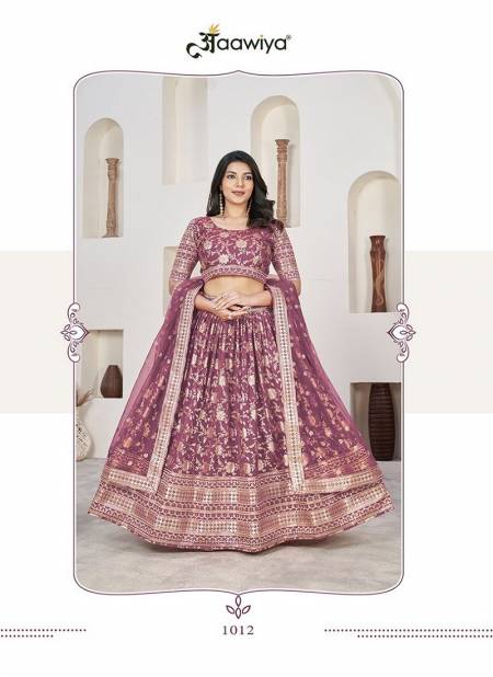 Rosy Brown Colour Aalisha Vol 1 By Aawiya Dola Jacquard Designer Lehenga Choli Wholesale Online 1012