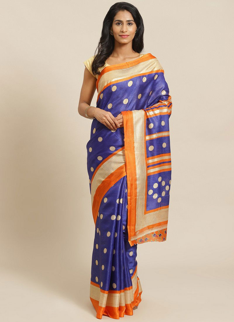 Royal Blue Bhagalpuri Saree 27