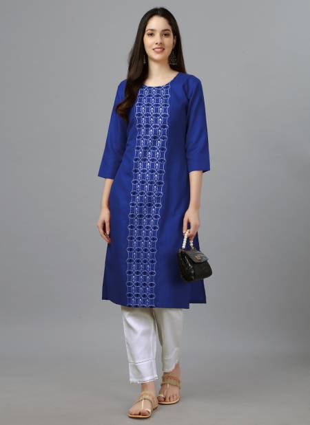 Royal Blue Colour Aaradhana 1001 A To 1007 Designer Kurti Catalog 1007 A 2