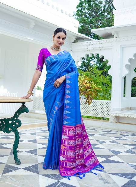 Royal Blue Colour Charusila By RF Soft Tussar Silk Sarees Suppliers In India RF27583