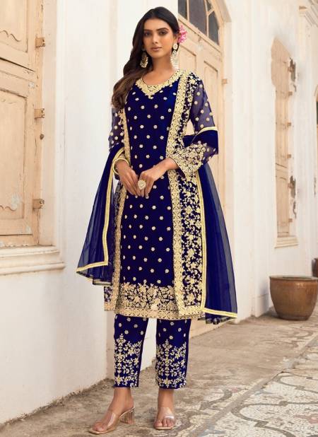 Royal Blue Colour Khwaab FK Fashion Festive Wear Wholesale Designer Salwar Suits Catalog 1013 E
