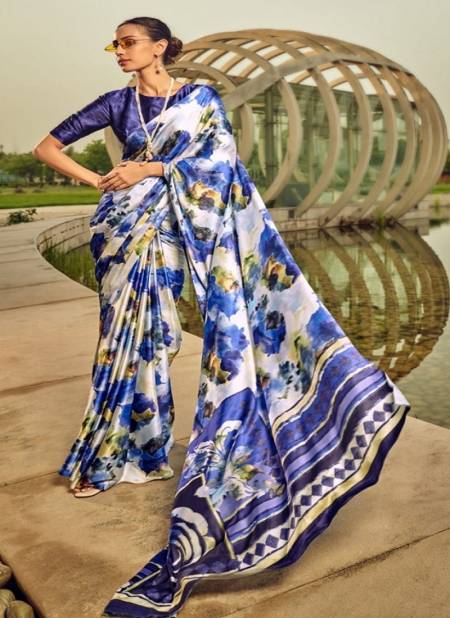 Royal Blue Colour Rajtex Satin Designer Non Catalog Saree 1410