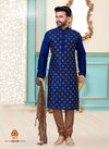 Royal Blue Dupion Silk Readymade Mens Kurta Payjama 1817