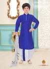 Royal Blue Readymade Kids Dhoti Kurta Dupion Silk 1913