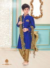 Royal Blue Readymade Kids Kurta Payjama Cotton Linen 1903
