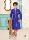Royal Blue Readymade Kids Kurta Payjama Cotton Linen 1918
