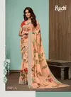 Cream Ruchi Sarees Blueberry Vol 13 Chiffon Regular Wear 1305A