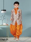 Rust Colour Kids Party Wear Kurta Pajama Catalog K 522