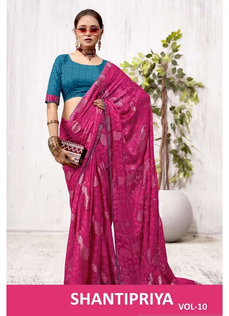Shantipriya 10 By Vallabhi Brasso Floral Printed Saree