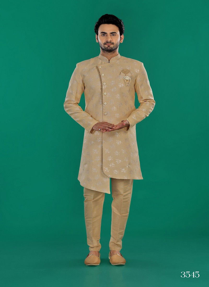 Sand Colour 1646 3 Occasion Wear Mens Indo Western Exporters In India 3545