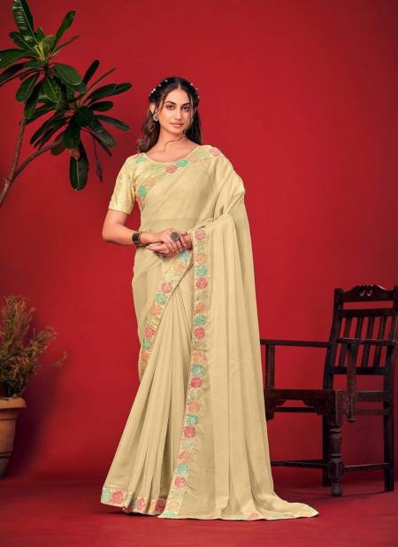 Sand Colour Charvi By Shashvat Fancy Embroidery Designer Readymade Blouse Saree Orders In india CR-11
