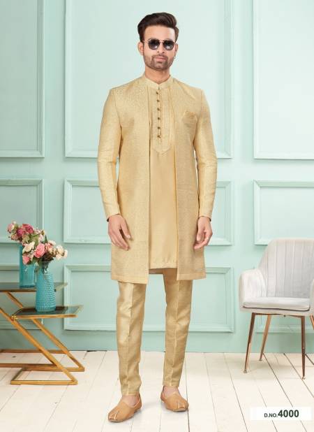 Sand Colour GS Fashion Function Wear Mens Designer Indo Western Exporters In India 4000