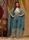 Sea Blue Colour Amoha C2055 A To C Georgette Readymade Suits Wholesale In India C2055 A