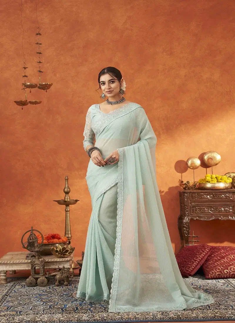 Sea Blue Colour Anamika By Suma Designer Fancy Wholesale Saree Suppliers In Mumabi 5003