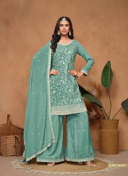 Sea Blue Colour Anjubaa Vol 34 By Anjubaa Wedding Wholesale Salwar Suits Suppliers In Mumbai 10343