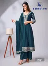 Sea Blue Colour Beriston Bs Vol 11 Georgette Kurti Plazzo With Dupatta Readymade Suit Catalog 1103