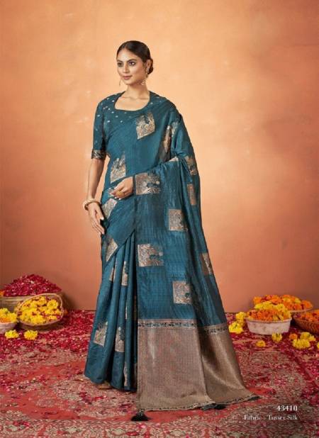 Sea Blue Colour Pradha By Mahotsav Silk Party Wear Designer Saree Catalog 43410