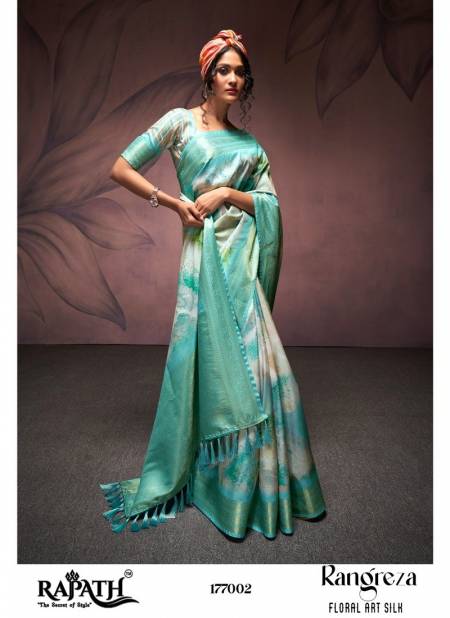 Sea Blue Colour Rangreza 177001 TO 177010 Series By Rajpath Silk Saree Wholesale Shop in Surat 177002