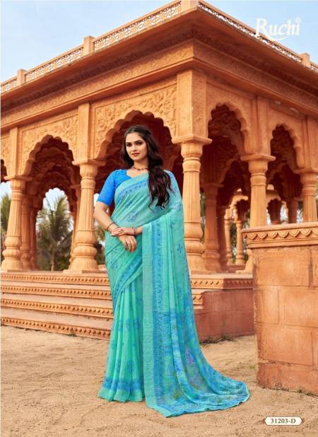Sea-Blue-Colour-Star-Chiffon-151-By-Ruchi-Daily-Wear-Chiffon-Sarees-Exporters-In-India-31203-D